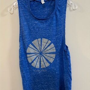 Women's Turbospin Bella+Canvas Blue Sleeveless Top. Size Medium